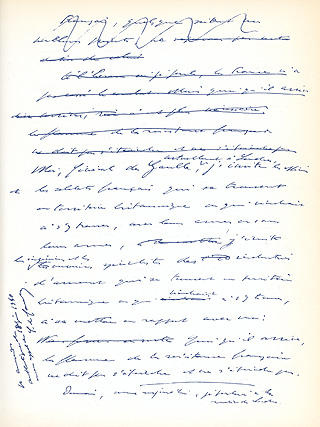 Manuscrit de l'appel du 18 juin